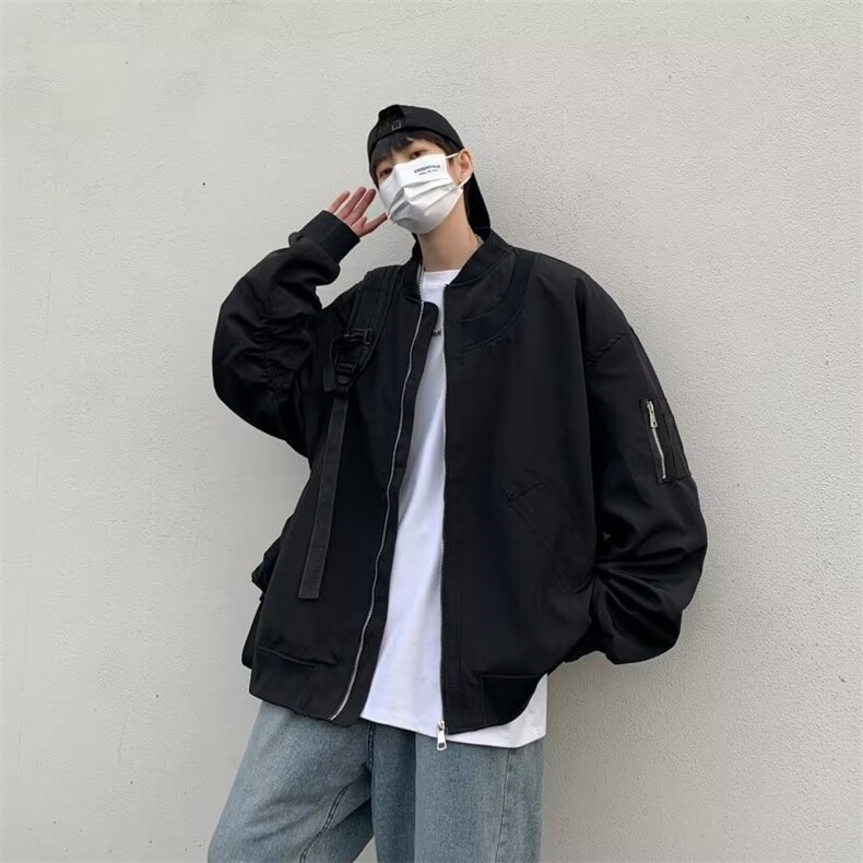 美式街头复古飞行员夹克男宽松棒球服外套JK8820,男装夹克,星座1116A-1（原606A）