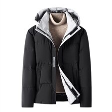 2023冬季新款羽绒服男可脱卸帽纯色休闲90白鸭绒外套HB9902-P260，男装羽绒服，电商B212（原钱塘6029）