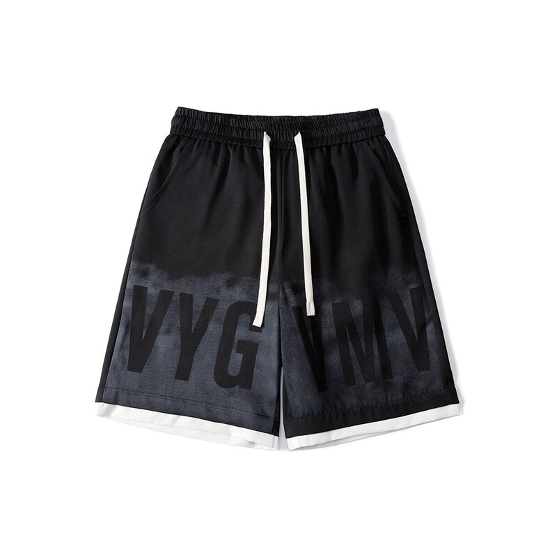 冰丝字母印花设计M-5XL大码短袖衬衫套装TZ77856P58控98立体白底，男装休闲套装，星座227-7