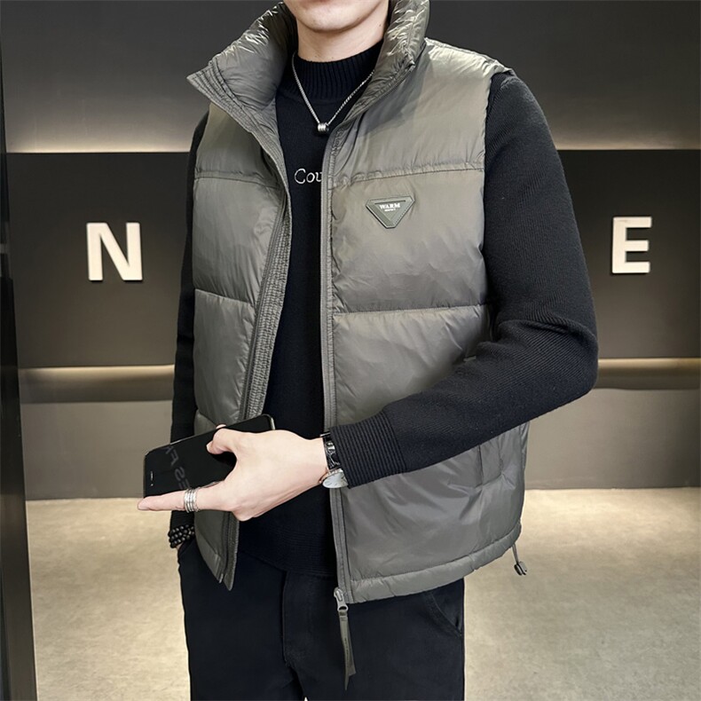 短款立领羽绒马夹男休闲日系面包服保暖外套马甲背心M75-P110,男装背心/马甲,电商A239