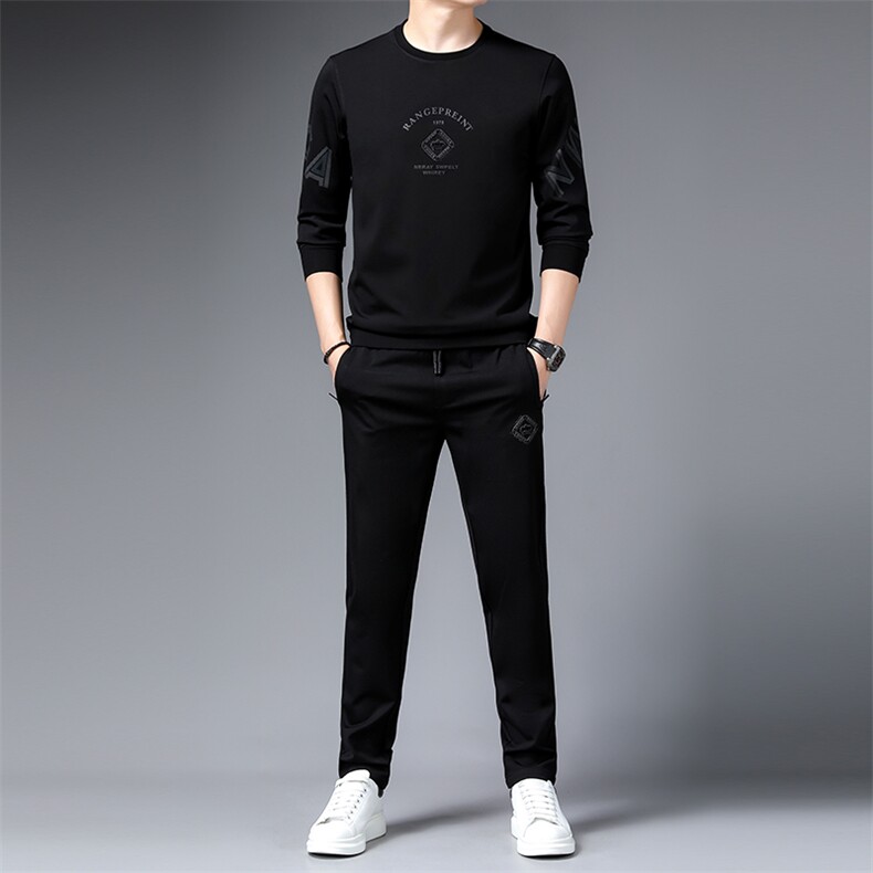 休闲运动套装男士2023春季套头衫T恤长裤卫裤休闲服装男装两件套，男装休闲套装，电商B212（原钱塘6029）