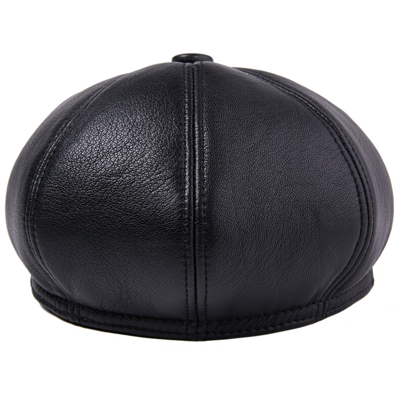 N801休闲帽子男士中老年冬季牛皮护耳保暖厚老人帽户外棉P72,饰品帽子,电商B360