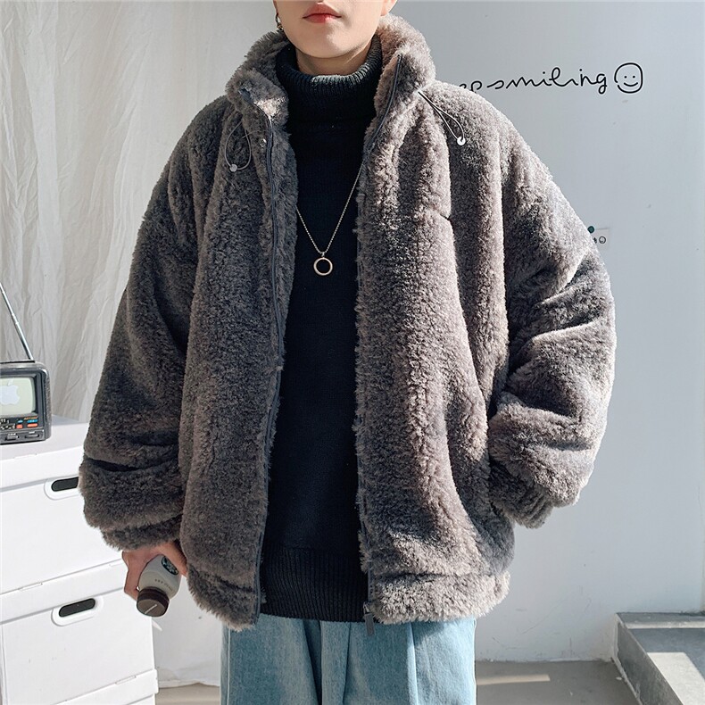 港风外景冬季宽松百搭棉服男羊羔毛情侣棉衣外套男7956P105控149,男装棉衣,星座226-1