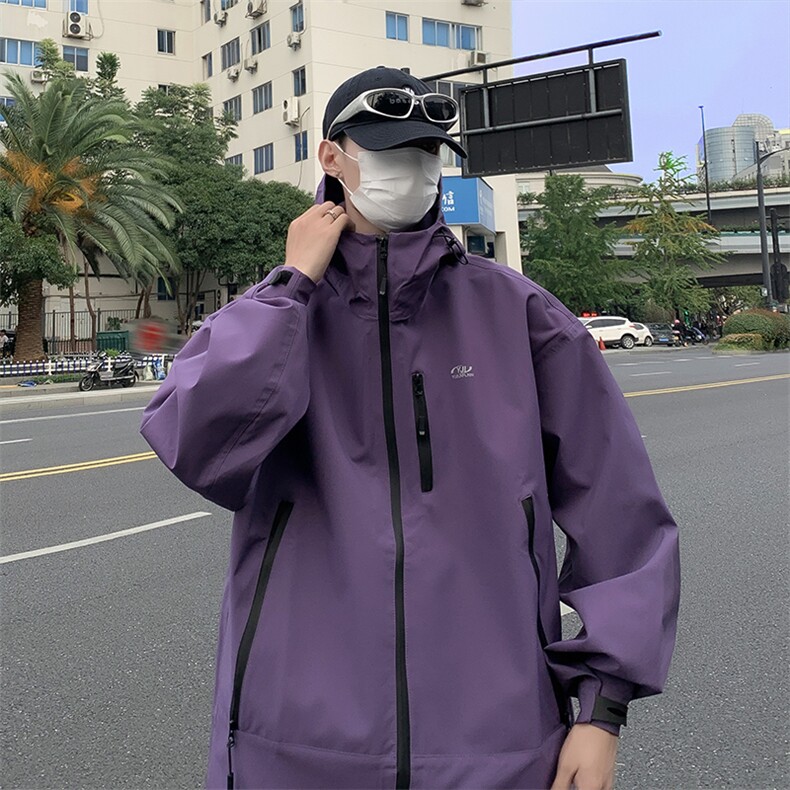 F17-P60山系户外复古防水冲锋衣男春季新款连帽露营夹克外套,男装夹克,星座512-6