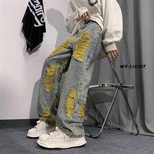 B221新景数据好2023秋装美式ins高街小众牛仔裤LK22039-P65控88，男装牛仔裤，电商B221
