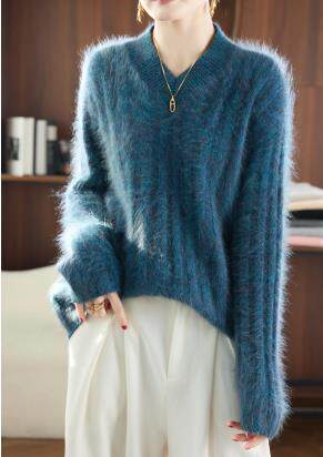 2025年秋季套头女时尚百搭通勤简约V领，女装羊毛衫，盛泰针织