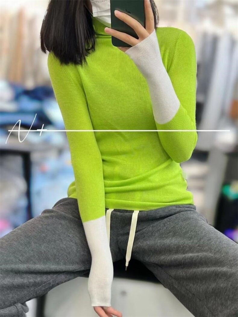 10色羊毛衫打底拼色袖子，其它，M++