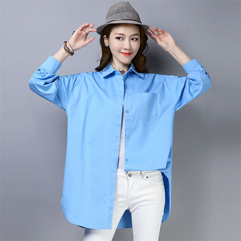 2025年秋季时尚优雅舒适纯色衬衫百搭休闲拼色中长款大版，女装衬衫，风姿绰