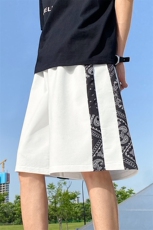 主推~港风夏季宽松休闲腰果花拼接男士运动五分短裤A125-6613-P30，男装牛仔裤，电商A125