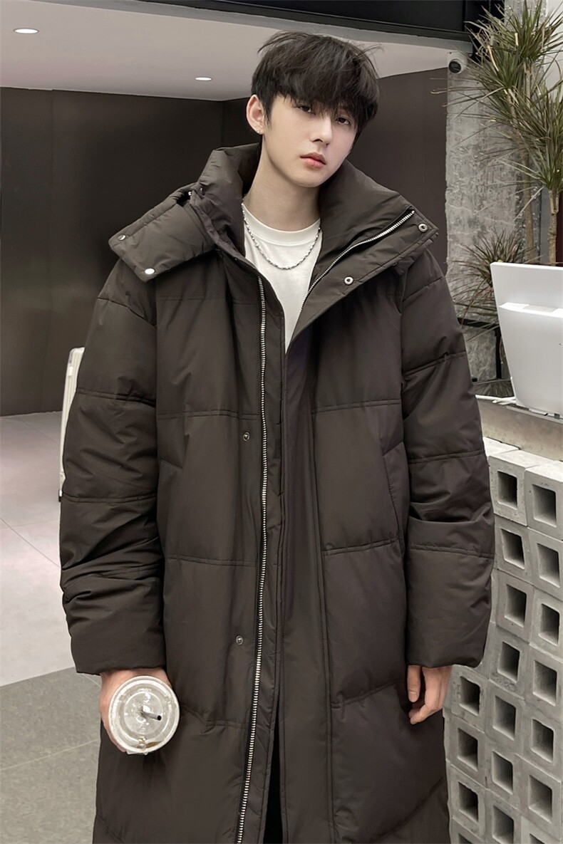 棉服男冬季新款港风宽松连帽加长款保暖外套YR926-P205,男装棉衣,星座214-3