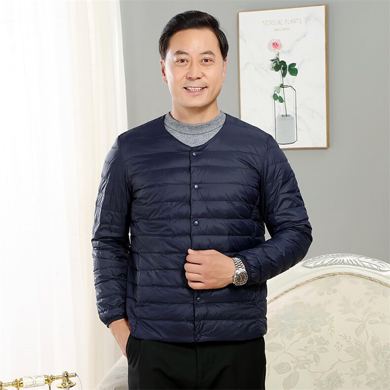 男士中老年90绒轻薄连帽羽绒服外套男款秋冬休闲羽绒轻便外套,男装羽绒服,钱塘723