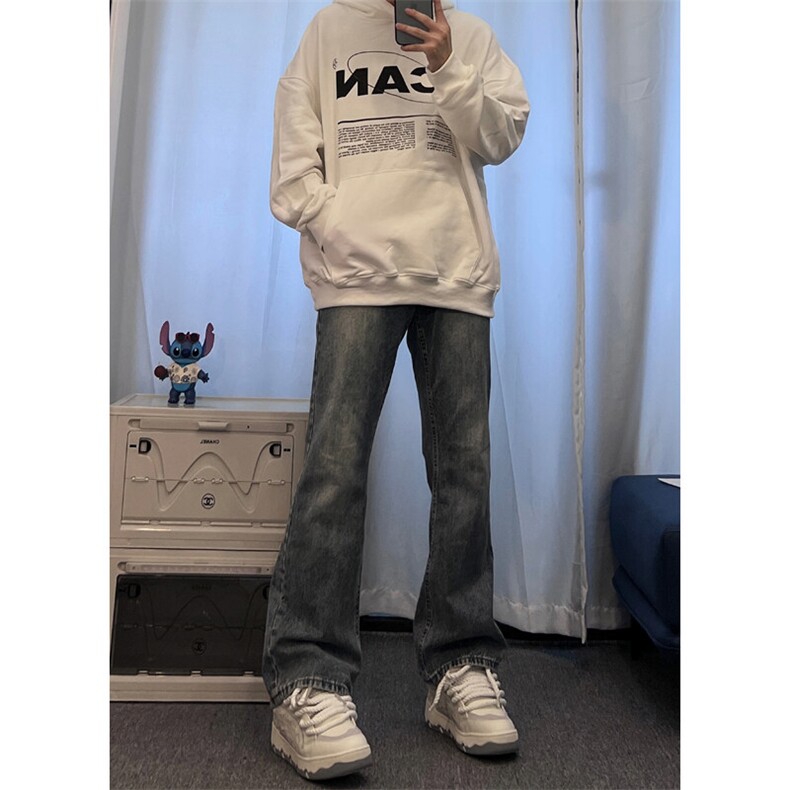 美式hiphop牛仔裤修身直筒微喇叭裤68,男装牛仔裤,星座310A-4