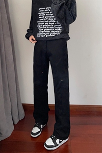 B221 美式ins高街暗黑小众铆钉迷彩牛仔裤LK24386-特P46控78图片