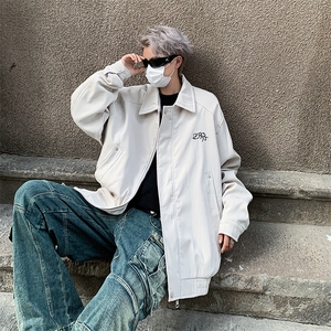 秋季美式复古宽松街头港风潮牌机车外套男休闲夹克JK0756-P70图片