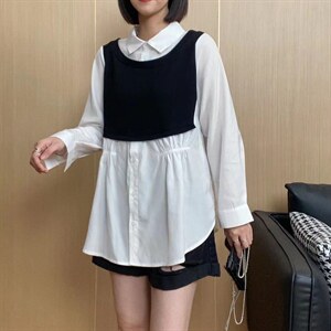 韩版拼接款图片