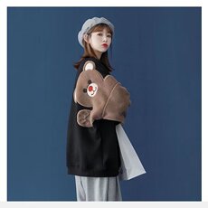 2026年秋冬季新款卫衣女韩版宽松学生百搭休闲小熊慵懒风外，男装卫衣，星座218-1（原230）