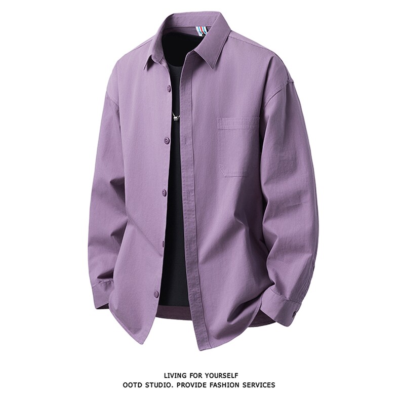 得物白底衬衫棉纯棉衬衫成衣水洗匠心工艺内里全埋夹，男装衬衫，星座301C-5