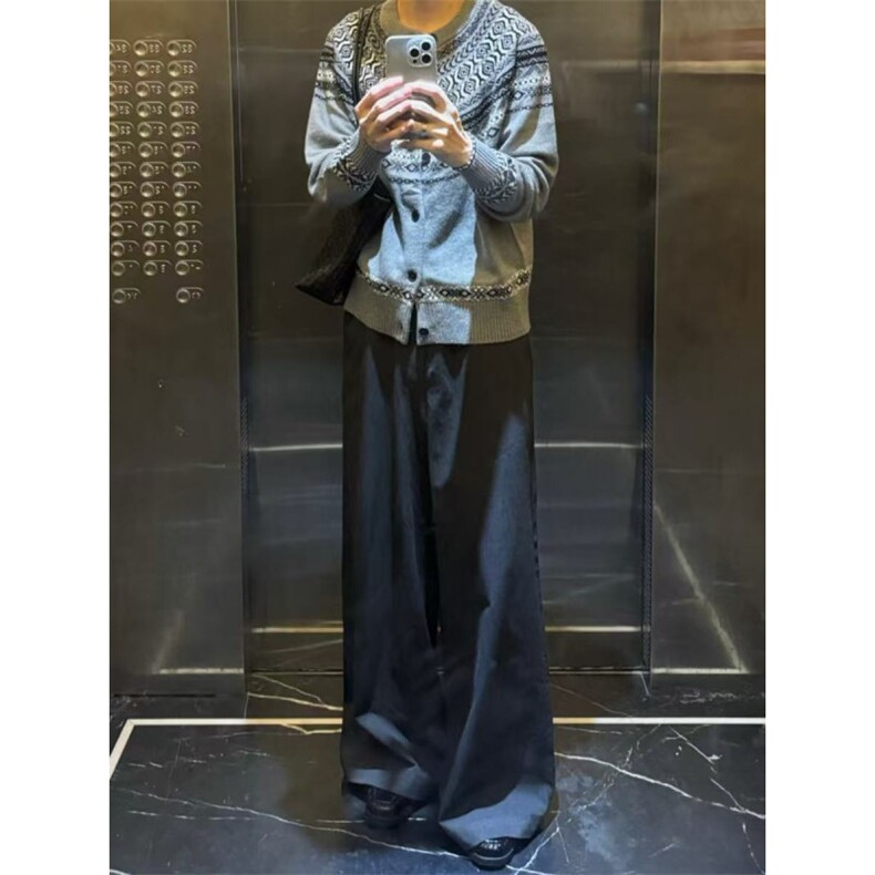 费尔岛提花针织衫男女款秋季美式复古高级感痞帅长袖毛衣开衫外套,男装针织衫/毛衣,星座1411A-6