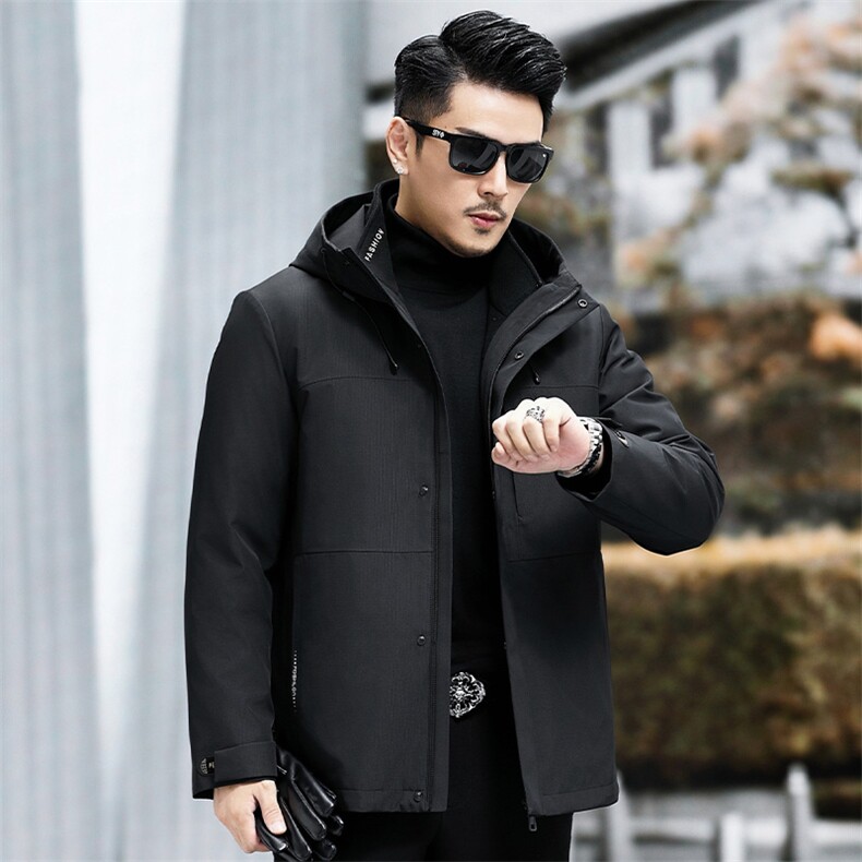 B23988钱塘2020-3连帽长款休闲冬季厚款新款中年男士羽绒服P330,男装羽绒服,钱塘207-3
