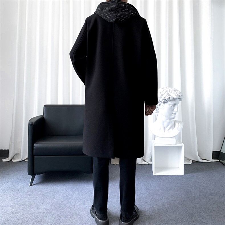 数据款假两件小香风衣男长款大衣男中长款毛呢大衣F632批130爆景C,男装风衣,星座401