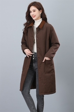 2023年秋冬单排扣中长款棉大衣，女装棉衣/棉服，小林双子