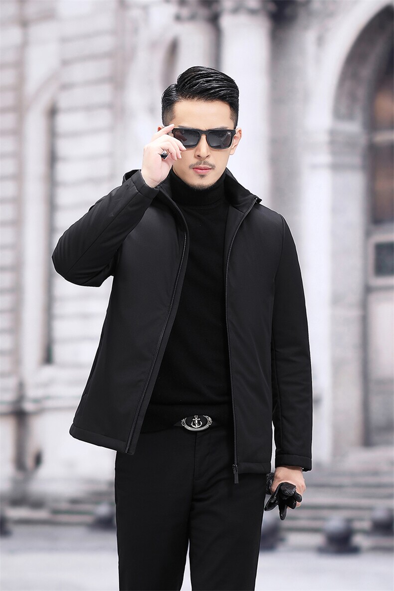 冬季新款休闲棉衣男冬装中年男连帽棉服爸爸外套SFT81708-P195图片