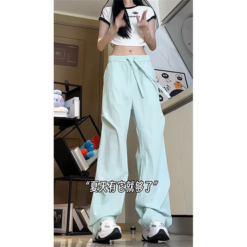 工装裤女2025夏季美式复古高腰直筒宽松阔腿速干运动休闲裤潮,男装休闲裤,电商A102