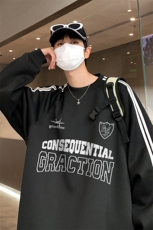港风字母印花320G珠地时尚卫衣A247-B903P45控68，男装卫衣，电商A247