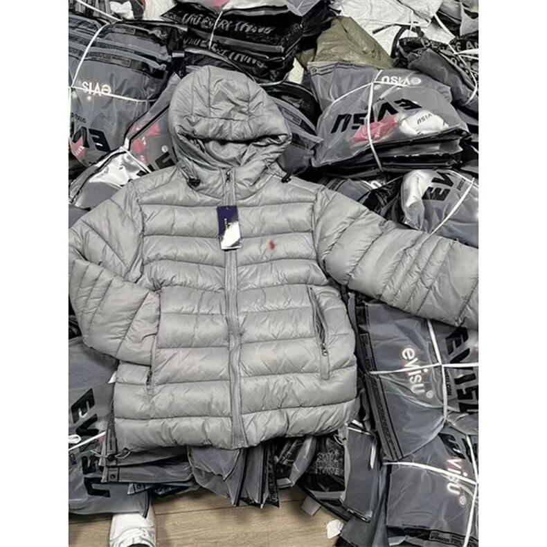 杭产银色连帽轻薄排骨羽绒棉服小马刺绣加厚保暖棉衣外套MF88P145,男装棉衣,电商D256