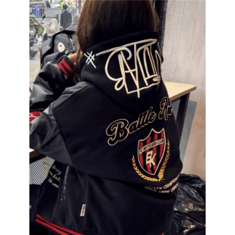 3989-P622025新款徽章拼接撞色棒球服外套男女春秋潮牌美式,男装T恤,电商B323A
