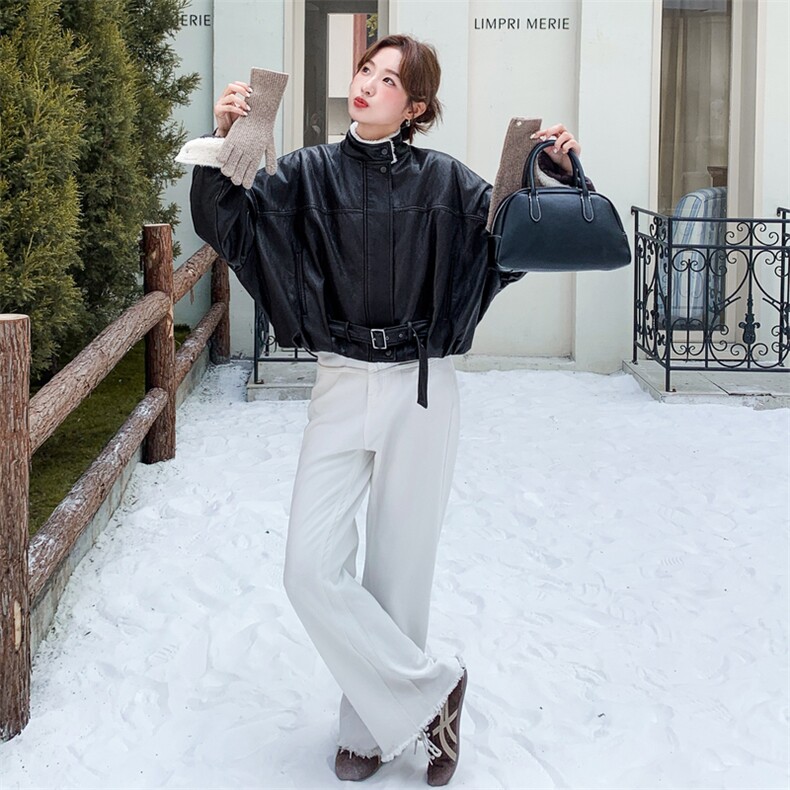 新款加绒皮衣外套2C0959172P205K298,女装短外套,2C095