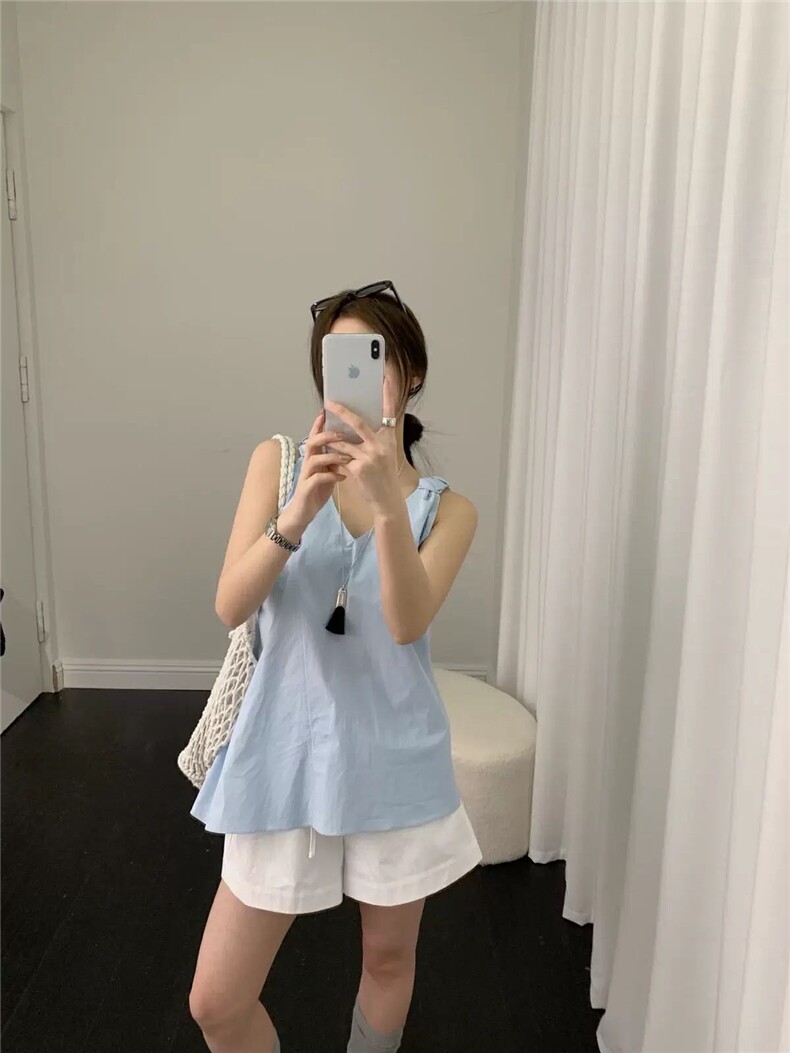 纯棉抽绳休闲短裤通勤，女装短裤/热裤，东正羊绒