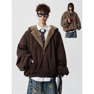706- LK6041-P98  特P   现货 冬季两面穿仿兔毛棉衣保暖棉服外套图片