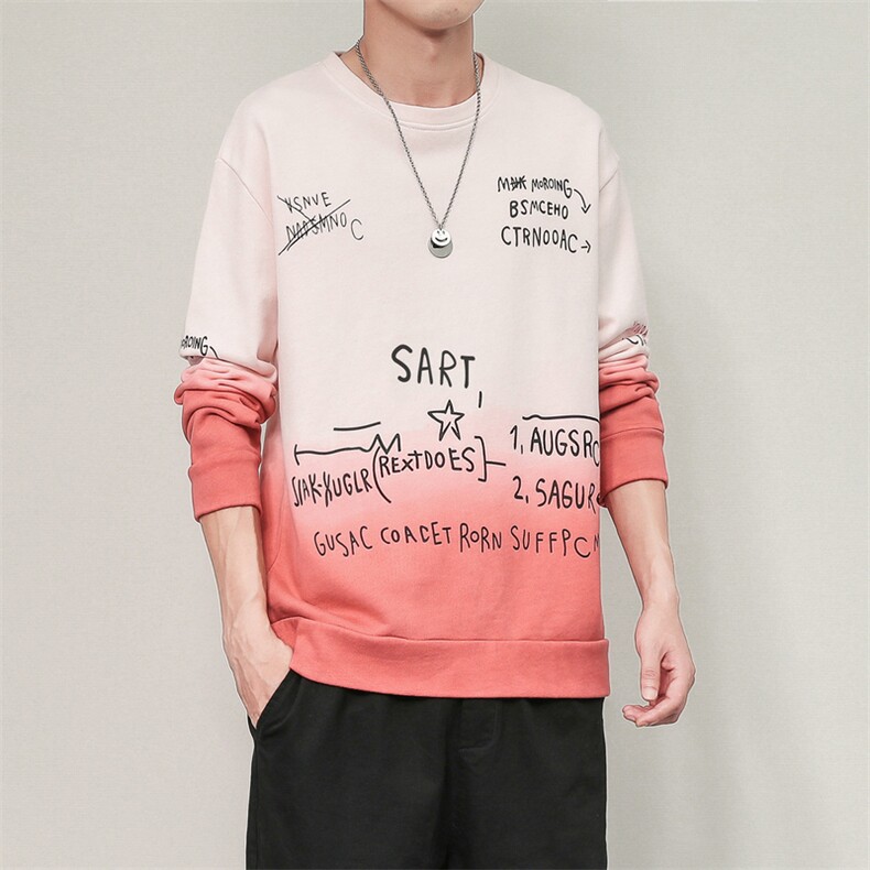 2021春秋季新款男士卫衣潮流宽松休闲上衣服渐变色外套秋装DF17T,男装卫衣,电商A102