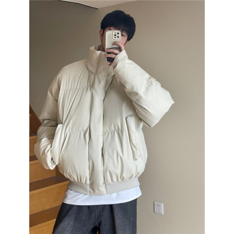 网图防水防污冬季加厚棉服cleanfit短款情侣皮外套男M90特P73,男装棉衣,电商A341