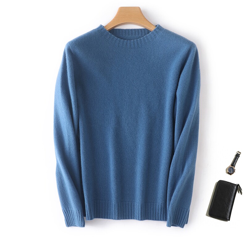 新款男士纯色圆领长袖针织衫秋冬季新款男士打底毛衣男装男装，男装针织衫/毛衣，枫宸羊绒