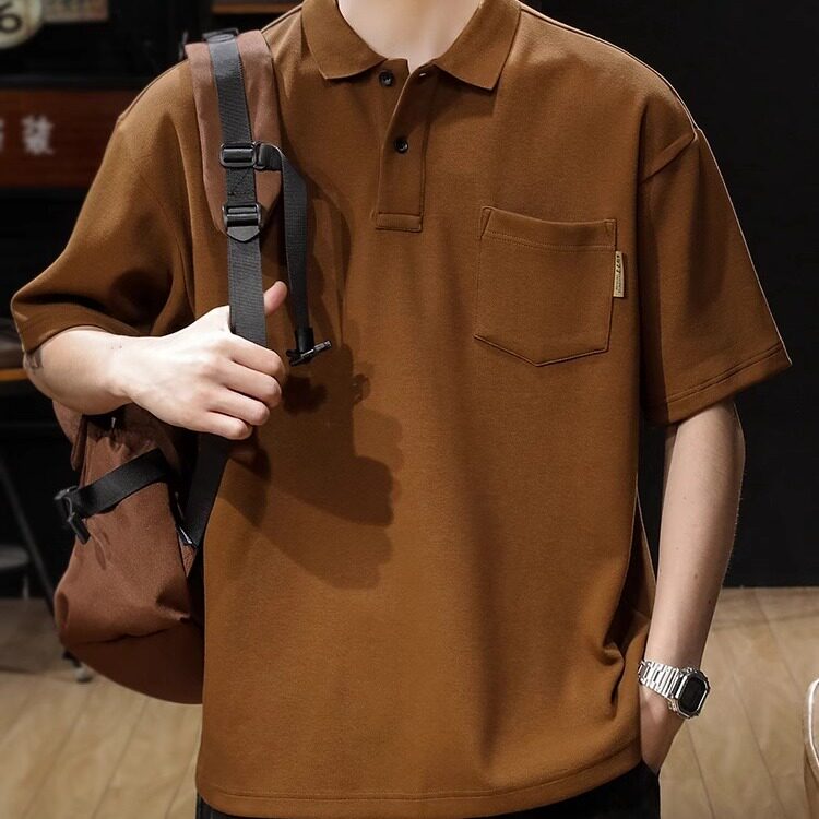 美式复古POLO衫男夏季简约风重磅男装宽松大码男士短袖T恤tshirt,男装T恤,星座1210-1