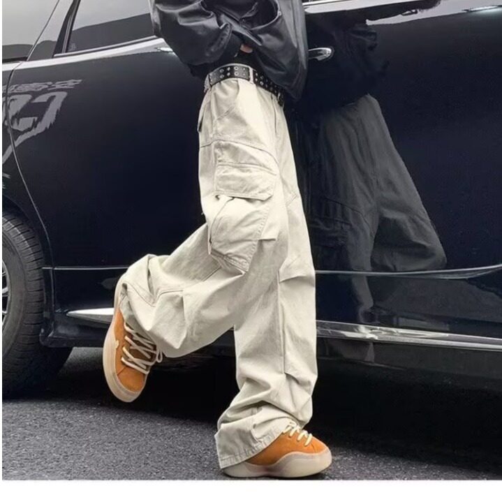 美式复古大口袋工装机能风设计感宽松休闲裤男士长裤WLJ399-P55,男装工装外套,星座1008