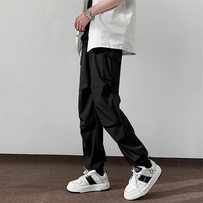 双色美式大口袋工装裤男春夏新款宽松运动直筒休闲长裤K322/p52，男装工装外套，电商B381-1