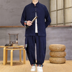 男士外套灯芯绒夹克套装盘扣立领风XZ1512-2502套装-P130，男装夹克，星座1512