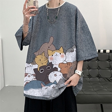 风复古亚麻短袖男棉麻t恤男半袖ZT71162-P35，男装T恤，电商A040