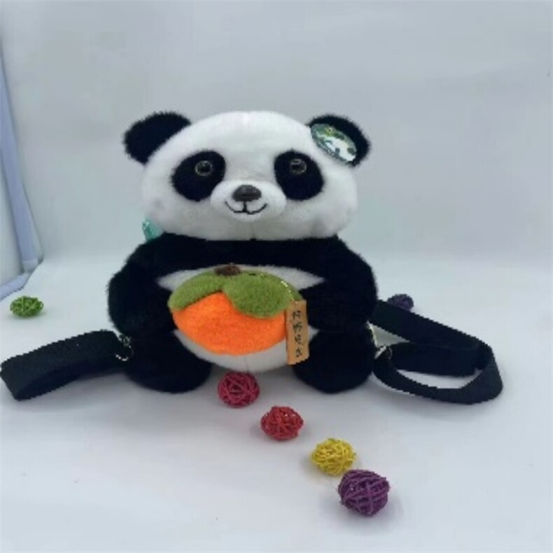 可爱熊猫双肩包卡通公仔背包精品毛绒包，雪光毛绒玩具
