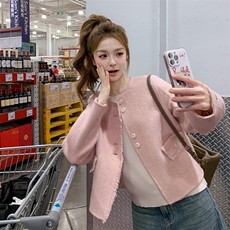 新品粉色超好看小个子双面羊毛大衣女外套A509P195K298，女装短外套，2C268