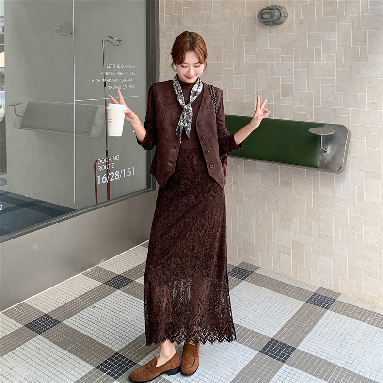 【新品】美拉德套装裙两件套配丝巾1D085-2618-P190-K248,女装套装/套裙,1C130