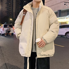 现货冬季美式休闲加厚雪山外套夹克立领纯色三防户外工装棉服，男装夹克，电商A486-1