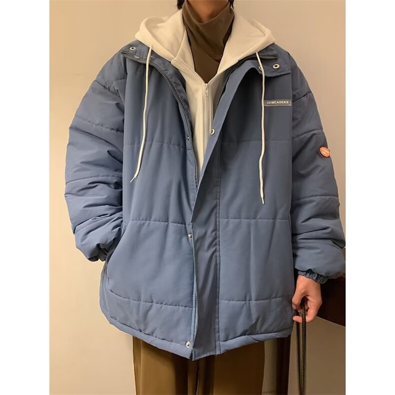 工装棉服男秋冬日系潮牌复古拼色美式vibe刺绣黑色外套W4207-P79,男装棉衣,星座412-3