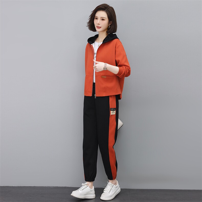 时尚休闲运动套装女春秋季2025新款卫衣卫裤妈妈减龄显瘦两件套潮,女装套装/套裙,依恋蒂丝