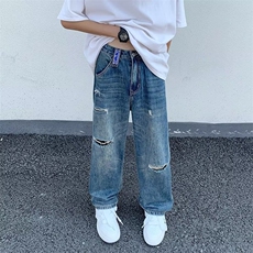 宽松直筒时尚青春流行牛仔裤长裤新款AK222P40，男装牛仔裤，星座1116-2