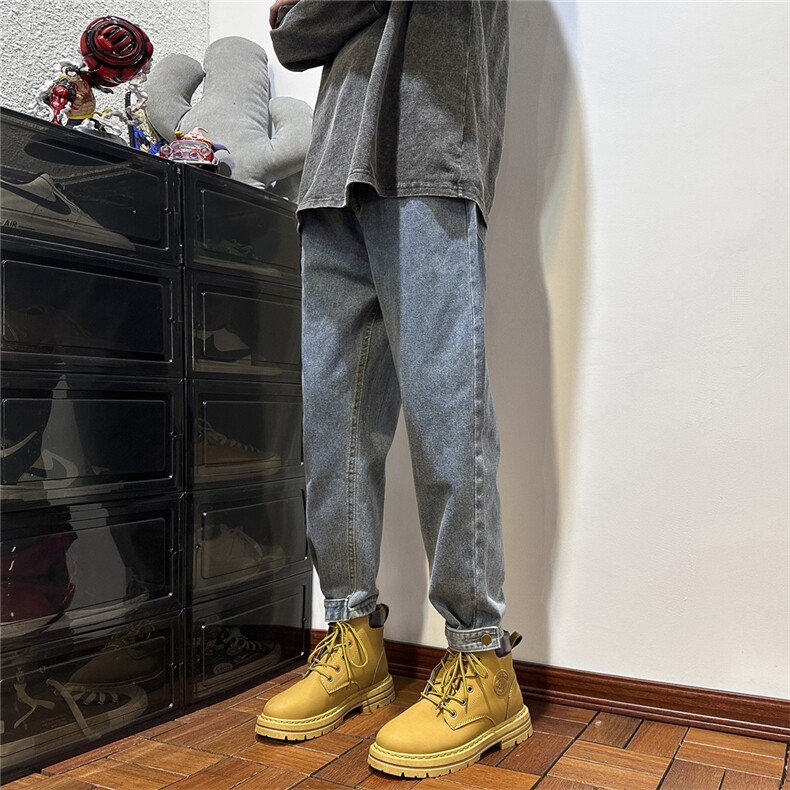 k1050-p45-控68现货oversize蓝色风牛仔裤拼接,男装牛仔裤,星座116