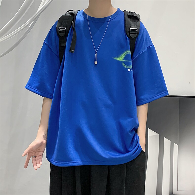 2025夏季原创设计oversize港风宽松休闲T恤B266-DX07-P30,男装T恤,星座B257-1